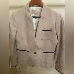NWT Banana Republic Tan cropped tweed cotton blazer size 10